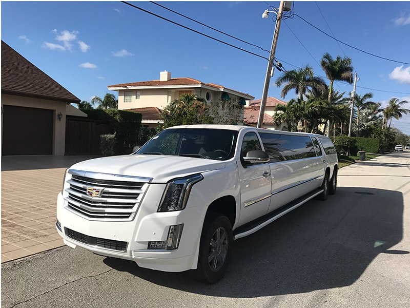 2 - White Cadillac Escalade Limo